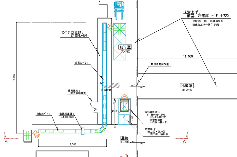 製品搬出ライン新設工事（参考）